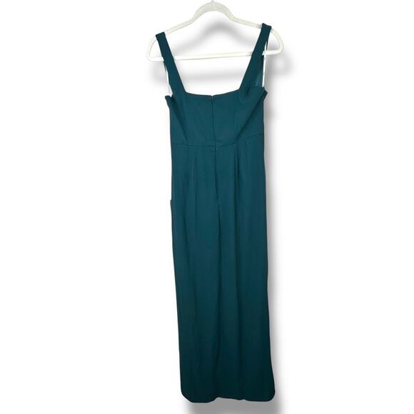 Lulus NWT Glamorous Disposition Emerald Green Square Neckline Ruched Maxi Dress - Picture 7 of 10